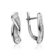 Crystal Encrusted Silver Earrings, image 