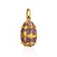 Ornate Gold Plated Silver Egg Shaped Pendant With Enamel The Romanov, image , picture 3