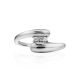 Silver Spiral Tension Ring With Crystals, Ring Size: 8 / 18, image , picture 3