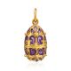 Ornate Gold Plated Silver Egg Shaped Pendant With Enamel The Romanov, image 