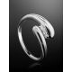 Silver Spiral Tension Ring With Crystals, Ring Size: 8 / 18, image , picture 2