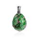 Green Enamel Locket Egg Pendant With Bird Dangle The Romanov, image 