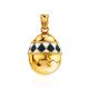 Gold Plated Silver Egg Locket Pendant With Two Toned Enamel The Romanov, image 
