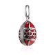 Red Enamel Egg Shaped Pendant The Romanov, image , picture 3