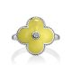 Yellow Enamel Clover Shaped Ring With Diamond The Heritage, Ring Size: 6.5 / 17, image , picture 4