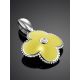 Silver Clover Shaped Pendant With Enamel With Diamond The Heritage, image , picture 2