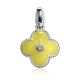 Silver Clover Shaped Pendant With Enamel With Diamond The Heritage, image 