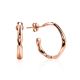 18ct Rose Gold on Sterling Silver Hammered Hoop Earrings The Liquid, image 