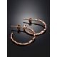 Delicate 18ct Rose Gold on Sterling Silver Hammered Hoop Earrings The Liquid, image , picture 2