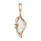 Ornate Gold Plated Silver Pendant With Light Blue Topaz The Serenade, image 