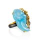 Mix Color Silver Cocktail Ring With Chalсedony The Serenade, Ring Size: Adjustable, image 