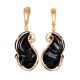 Gold Plated Silver Dangles With Onyx The Serenade, image 
