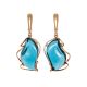 Amazing Golden Dangles With Blue Topaz The Serenade, image 