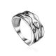 Wavy Textured Silver Band Ring, Ring Size: 6.5 / 17, image 