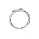 Elegantly Sculpted Silver Crystal Ring, Ring Size: 8 / 18, image , picture 4