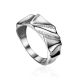 Elegantly Sculpted Silver Crystal Ring, Ring Size: 8 / 18, image 